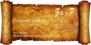 Zsirai Petur névjegykártya